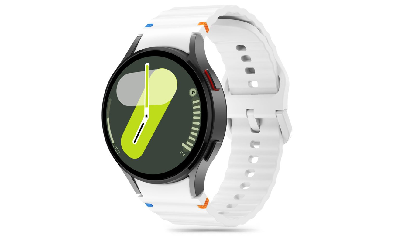 Tech-Protect Silicone Sport für Galaxy Watch 4 / 5 / 5 Pro / 6 / 7 / FE Weiß