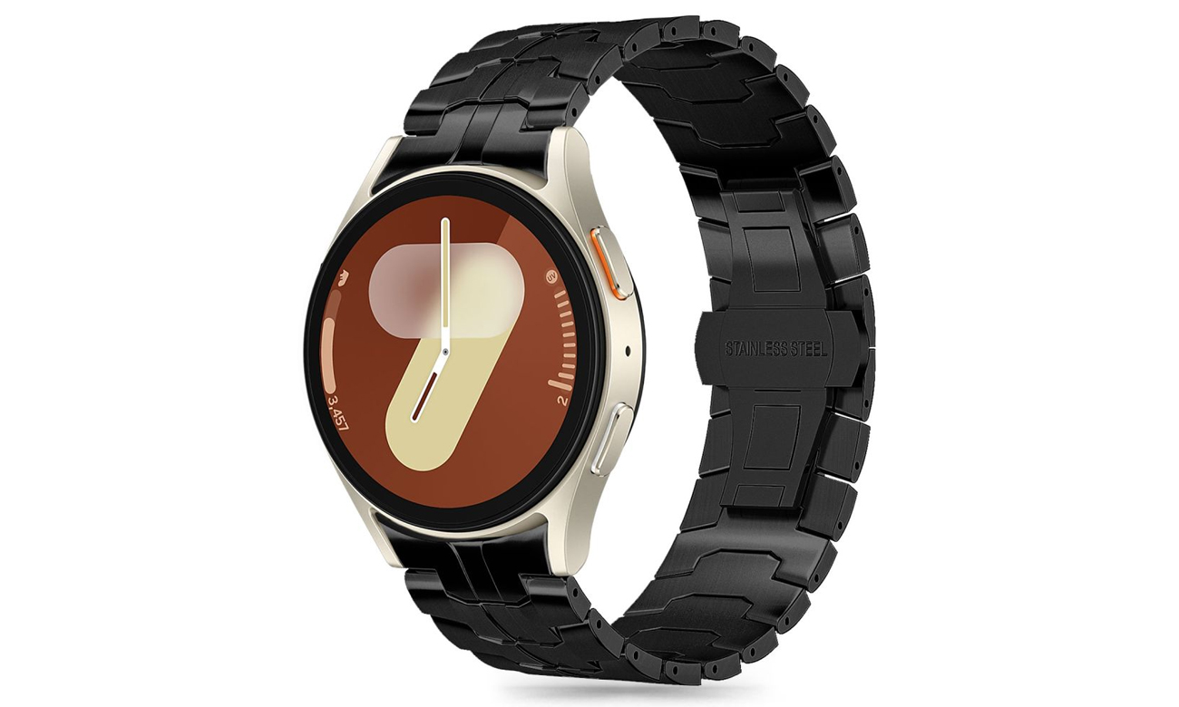 Tech-Protect Stainless Line für Galaxy Watch 4 / 5 / 5 Pro / 6 / 7 / FE Schwarz