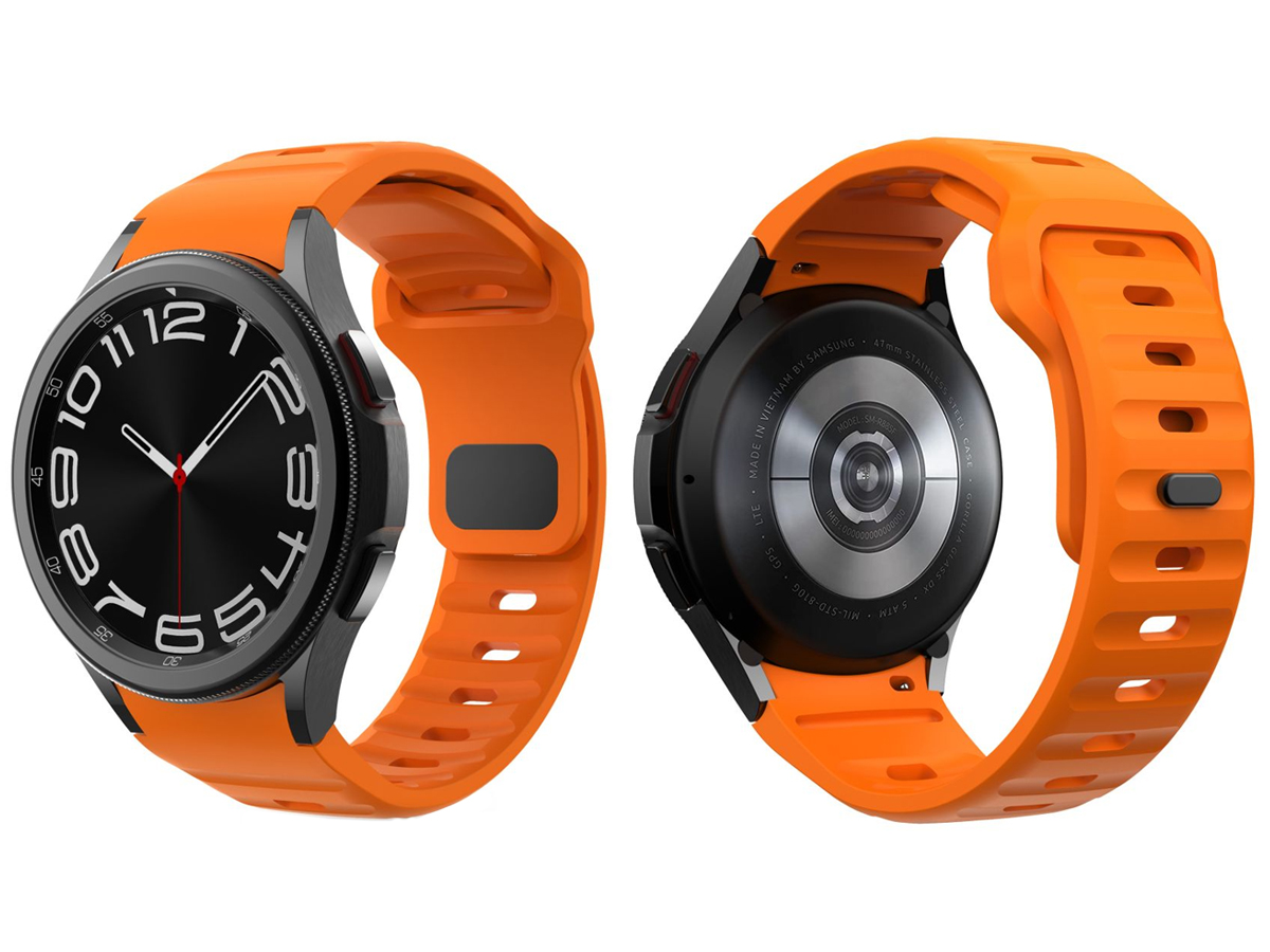 Tech-Protect Silicone Line für Galaxy Watch 4 / 5 / 5 Pro / 6 / 7 / FE Orange