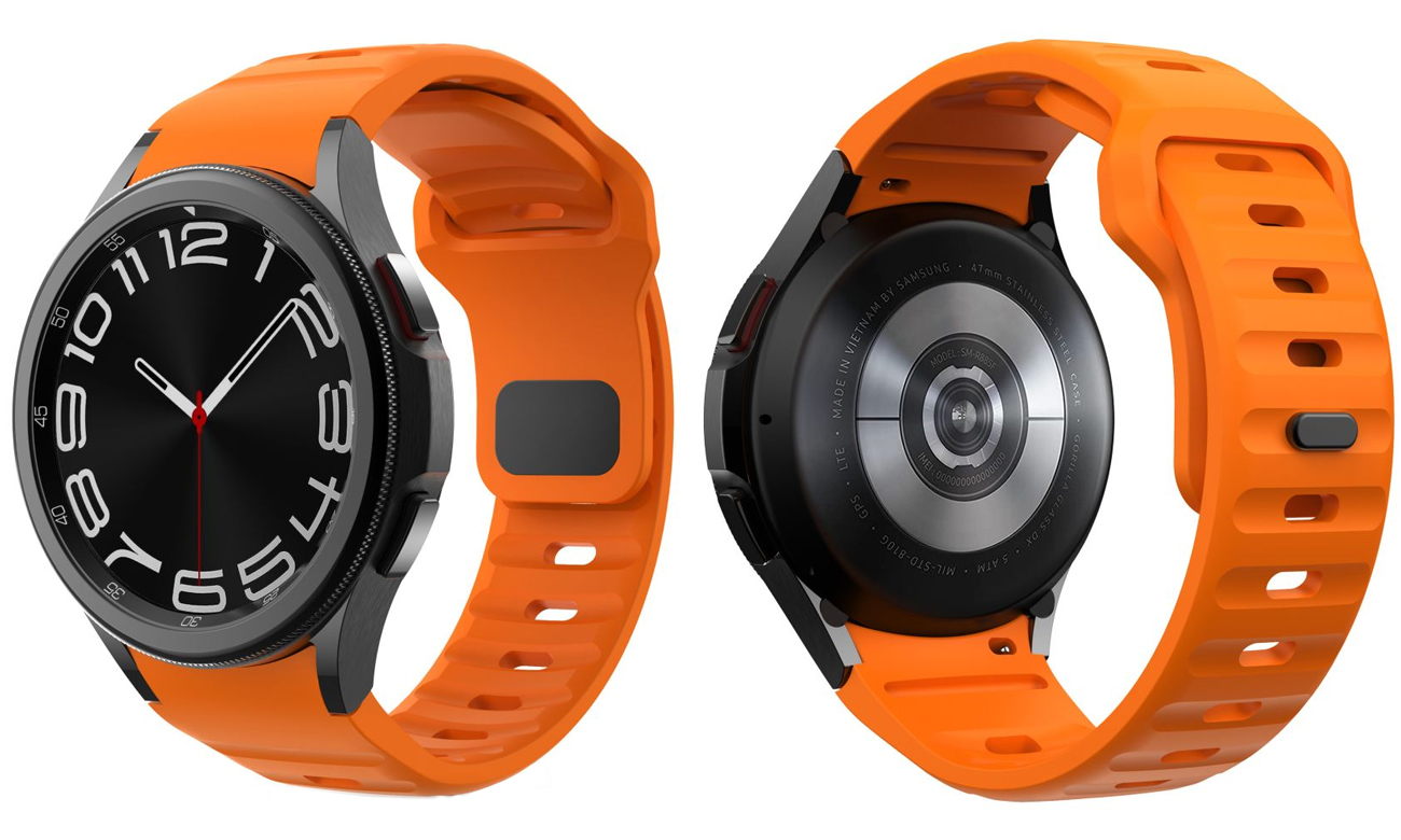Tech-Protect Silicone Line für Galaxy Watch 4 / 5 / 5 Pro / 6 / 7 / FE Orange