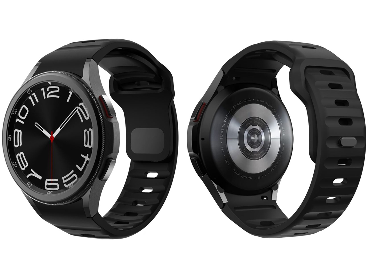 Tech-Protect Silicone Line für Galaxy Watch 4 / 5 / 5 Pro / 6 / 7 / FE Black