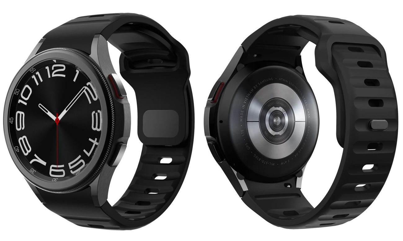 Tech-Protect Silicone Line für Galaxy Watch 4 / 5 / 5 Pro / 6 / 7 / FE Black