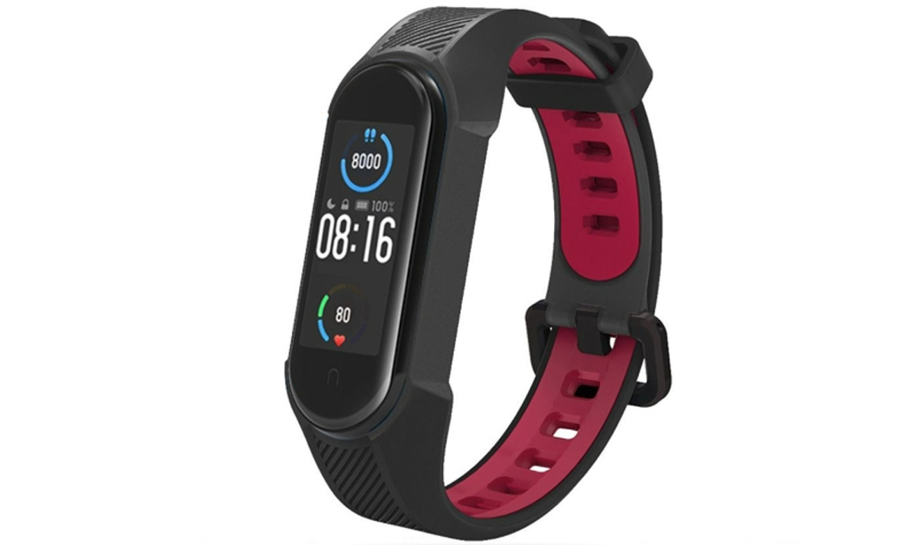 Tech-Protect Armour Armband für Xiaomi Mi Band 5/6/6 NFC/7 schwarz/rot