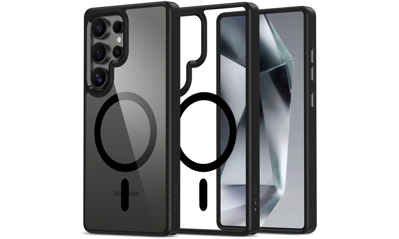 Tech-Protect Magmat MagSafe Hülle für Samsung Galaxy S25 Ultra Black/Clear
