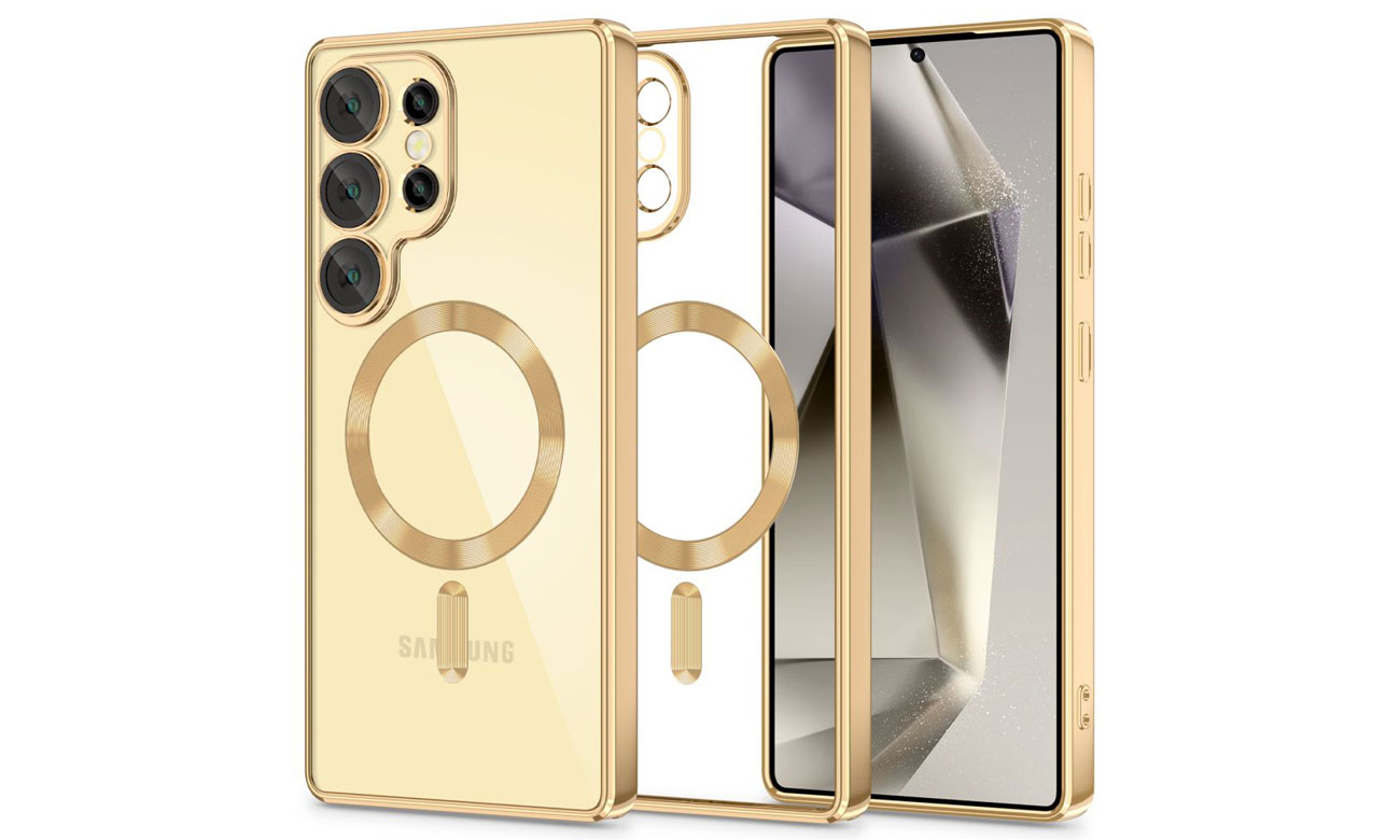 Tech-Protect MagFlex MagSafe Hülle für Samsung Galaxy S25 Ultra Shiny Gold