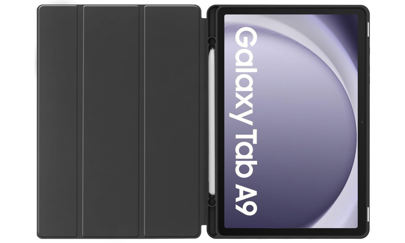 Offenes Etui Tech-Protect SmartCase Pen für Samsung Galaxy Tab A9 in schwarzer Farbe