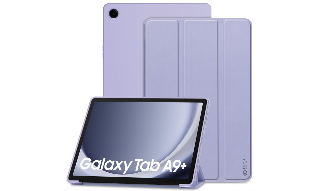 Etui Tech-Protect SmartCase für Samsung Galaxy Tab A9+ Lila - Gesamtansicht