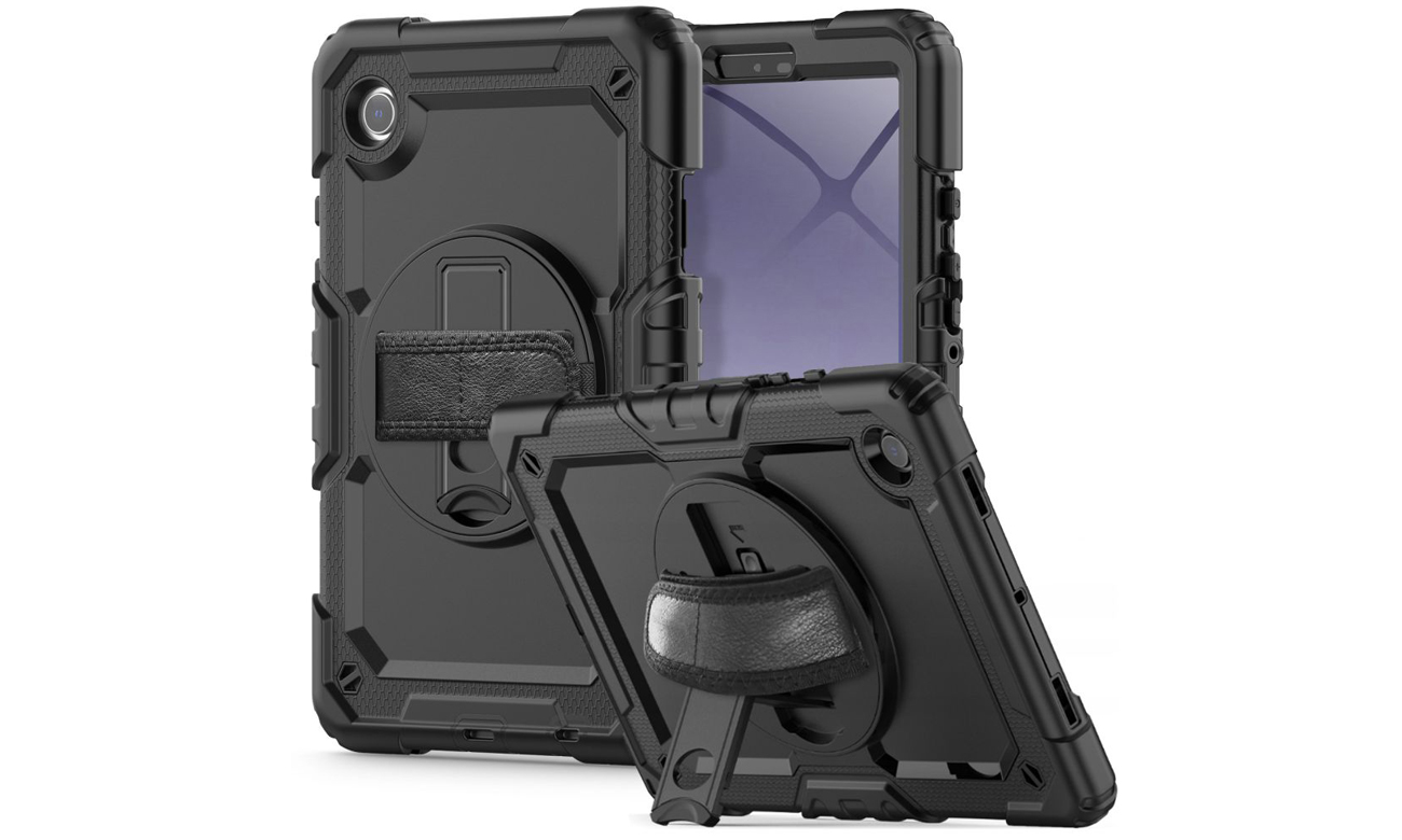 Etui Tech-Protect Solid360 für Samsung Galaxy Tab A9 (X110 / X115) Schwarz - Gesamtansicht