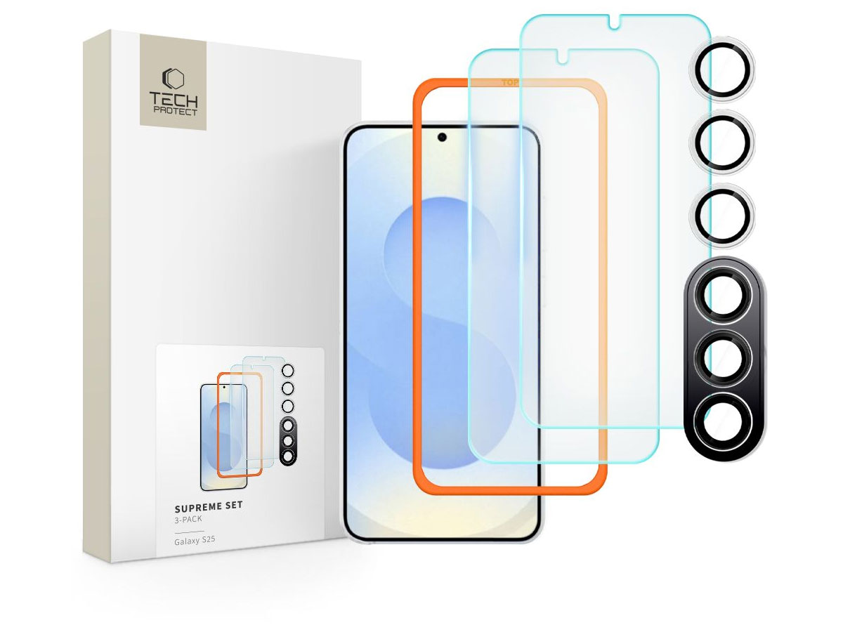 Tech-Protect Supreme Set 3-Pack für Samsung Galaxy S25 Clear