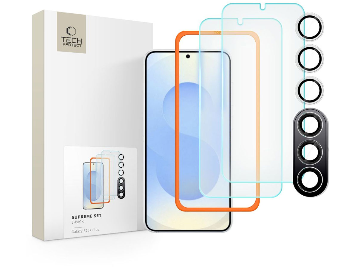 Tech-Protect Supreme Set 3-Pack für Samsung Galaxy S25+ Clear