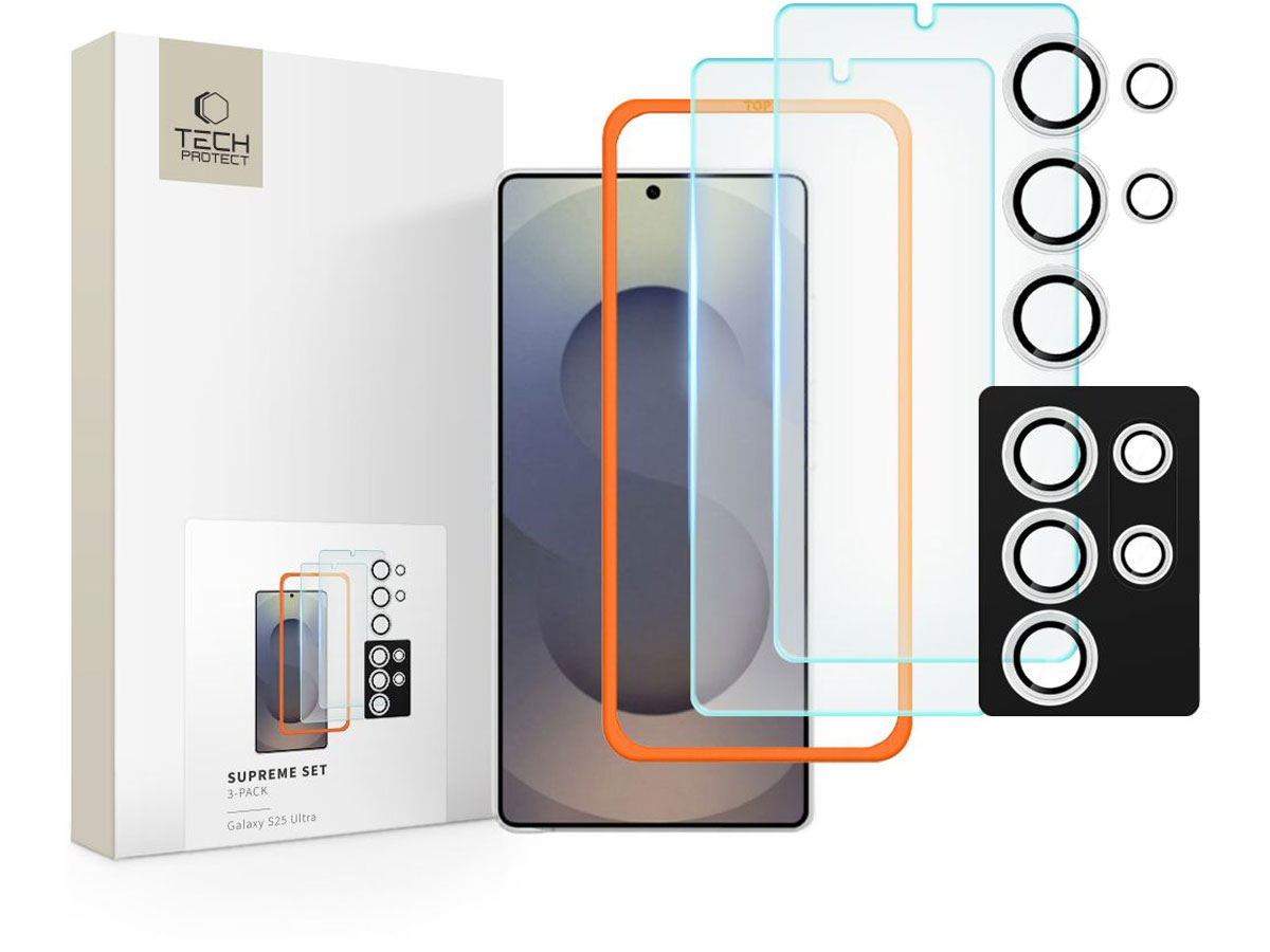 Tech-Protect Supreme Set 3-Pack für Samsung Galaxy S25 Ultra Clear