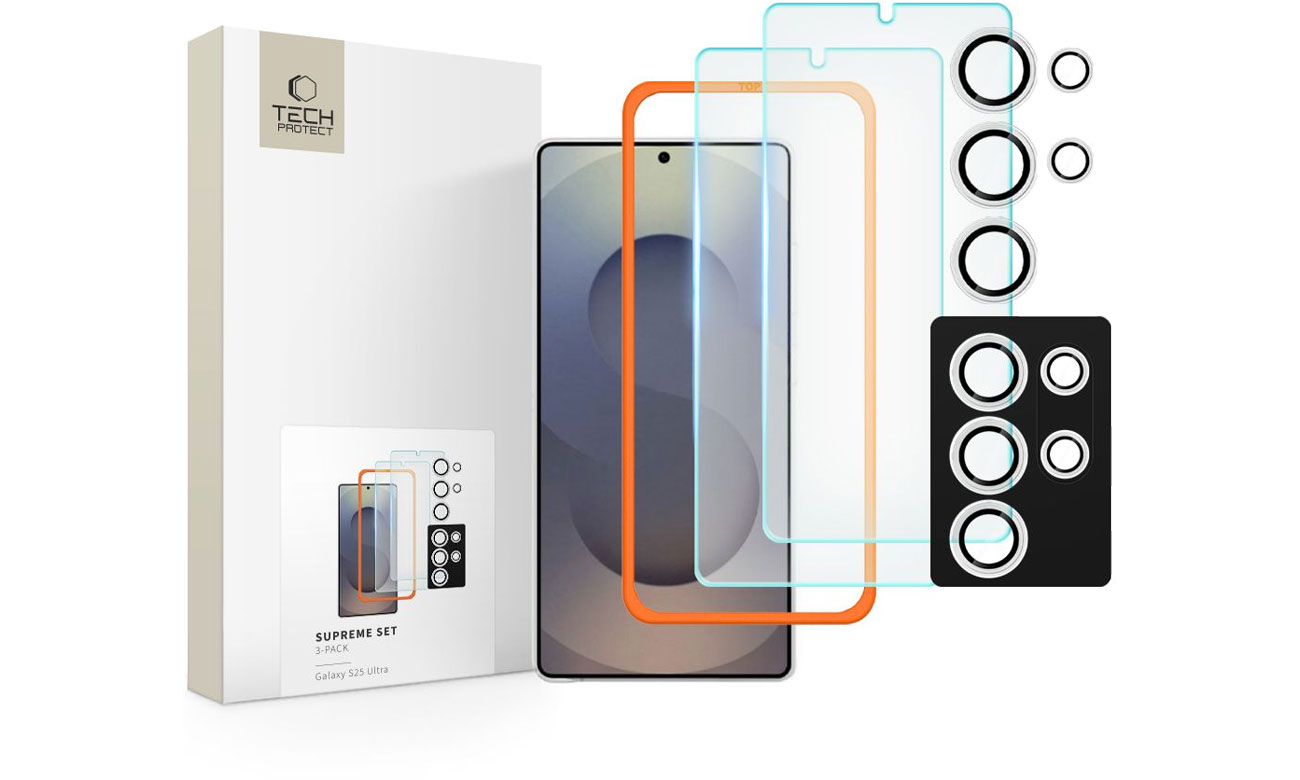 Tech-Protect Supreme Set 3-Pack für Samsung Galaxy S25 Ultra Clear