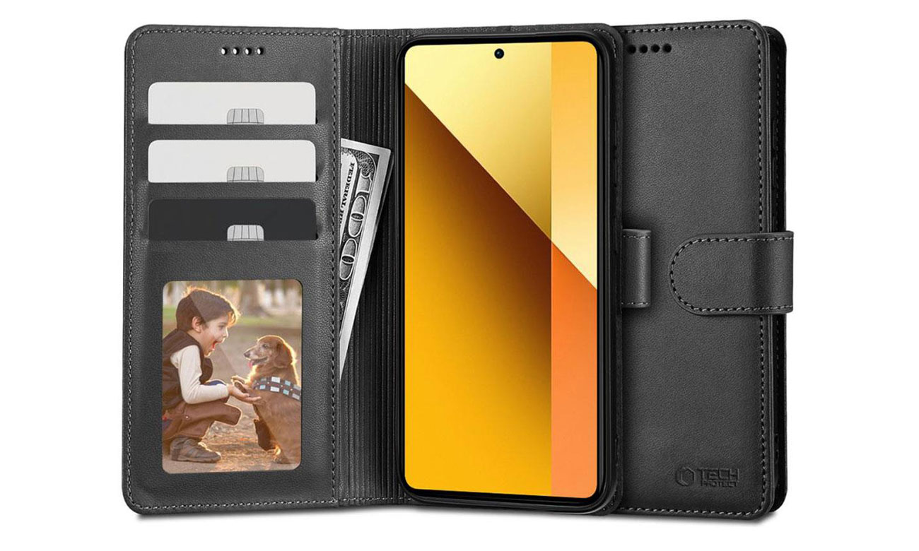 Tech-Protect Wallet für Xiaomi Redmi Note 13 5G Schwarz - Gesamtansicht