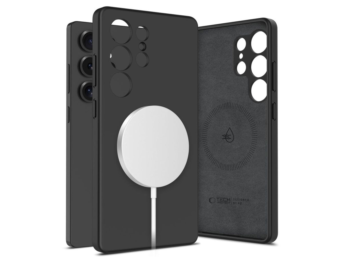 Tech-Protect Liquid Silicone Magsafe für Samsung Galaxy S25 Ultra Schwarz