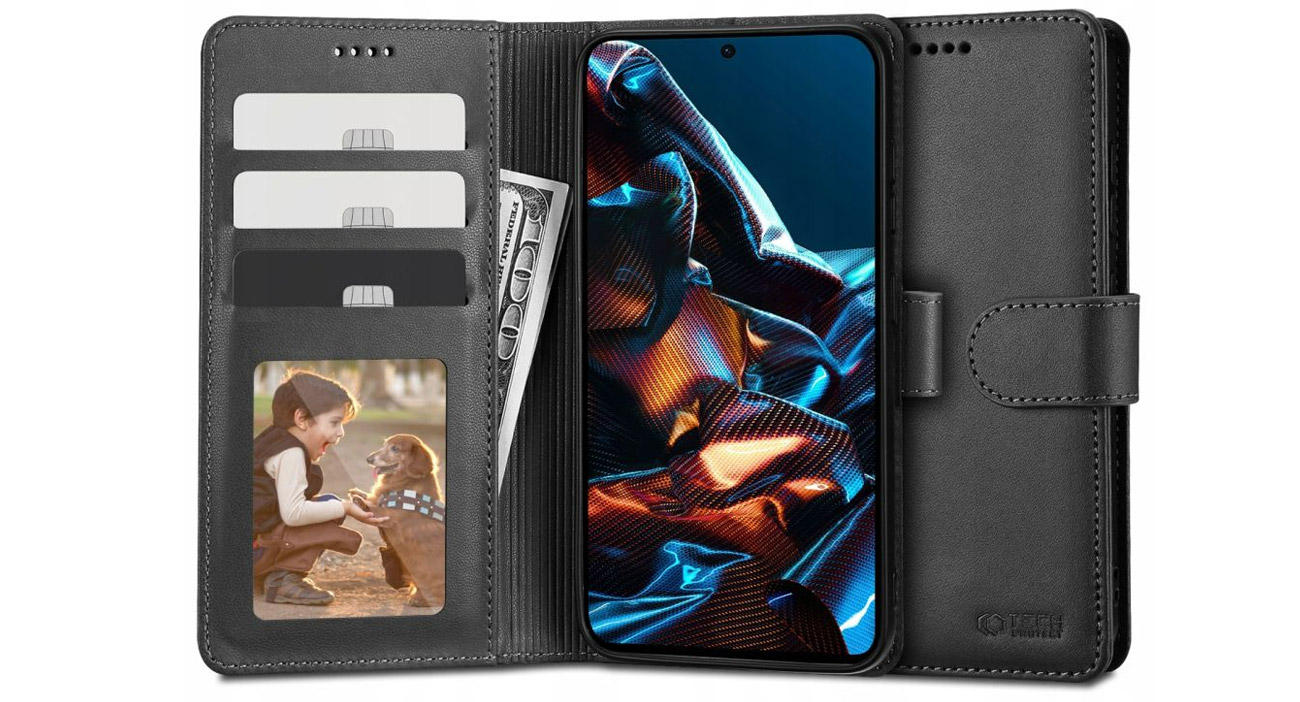 Etui Tech-Protect Wallet für Xiaomi Redmi Note 12 Pro / POCO X5 Pro 5G schwarz