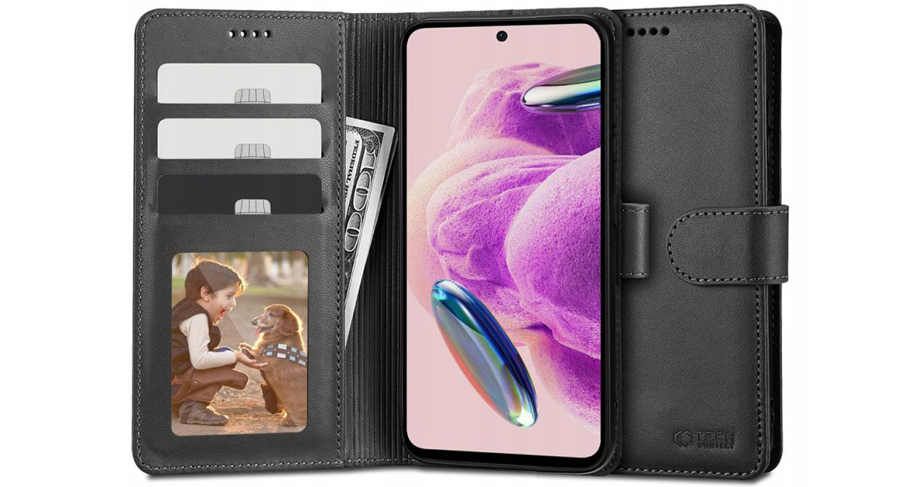 Etui Tech-Protect Wallet für Xiaomi Redmi Note 12S schwarz