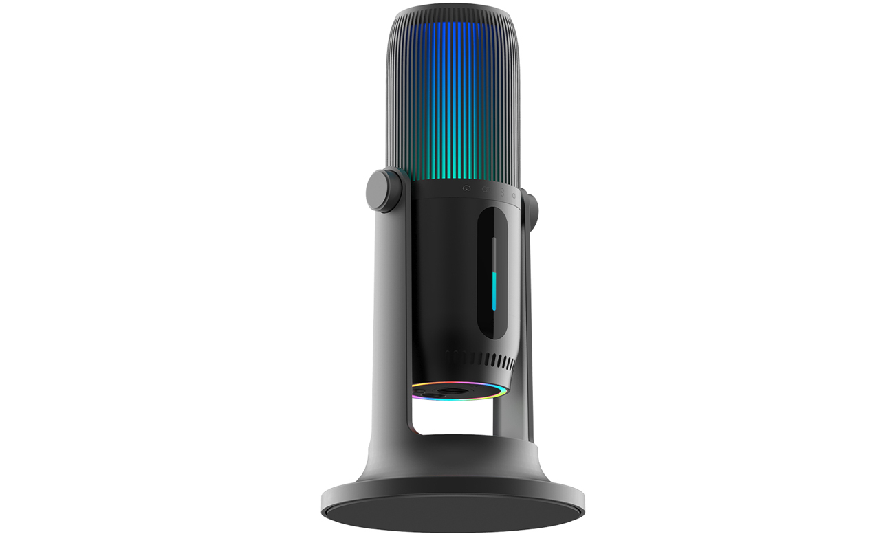 Mikrofon biurkowy Thronmax Mdrill Ghost RGB 96 kHz - Widok od przodu pod kątem