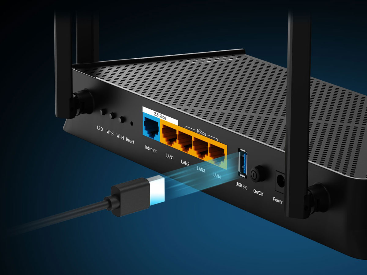 Router TP-Link Archer BE3600 - Moderne Ports für maximale Leistung