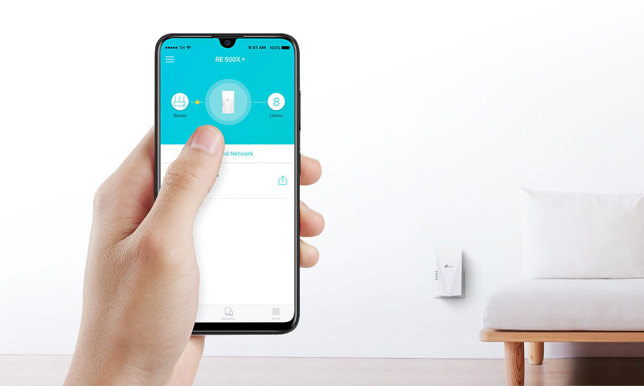 Uniwersalny wzmacniacz sieci bezprzewodowej TP-Link RE700X - Aplikacja TP-Link Tether