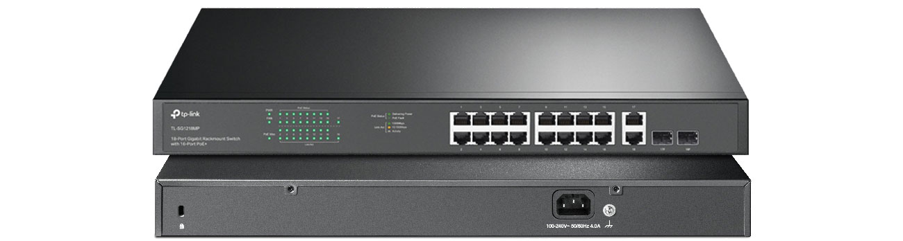 TP-Link TL-SG1218MP Przód, tył