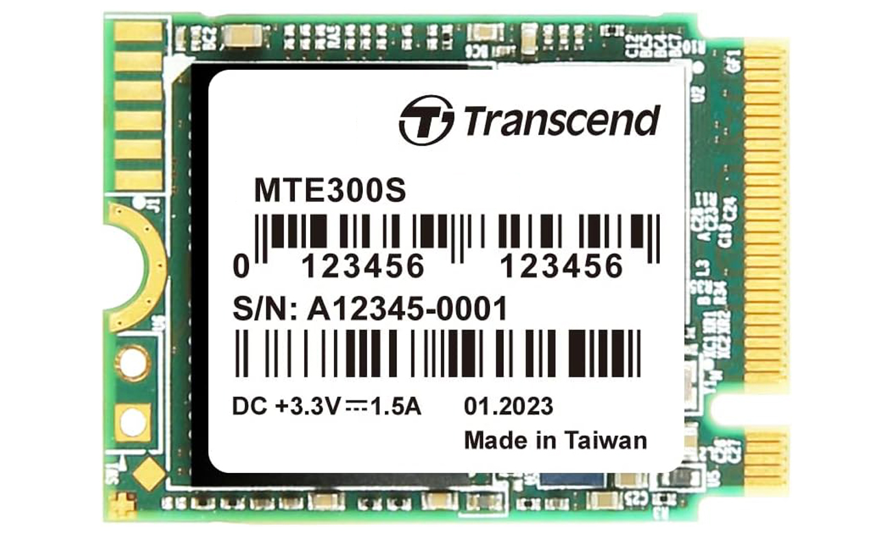 Dysk SSD M.2 Transcend 300S PCIe NVMe - Widok od przodu