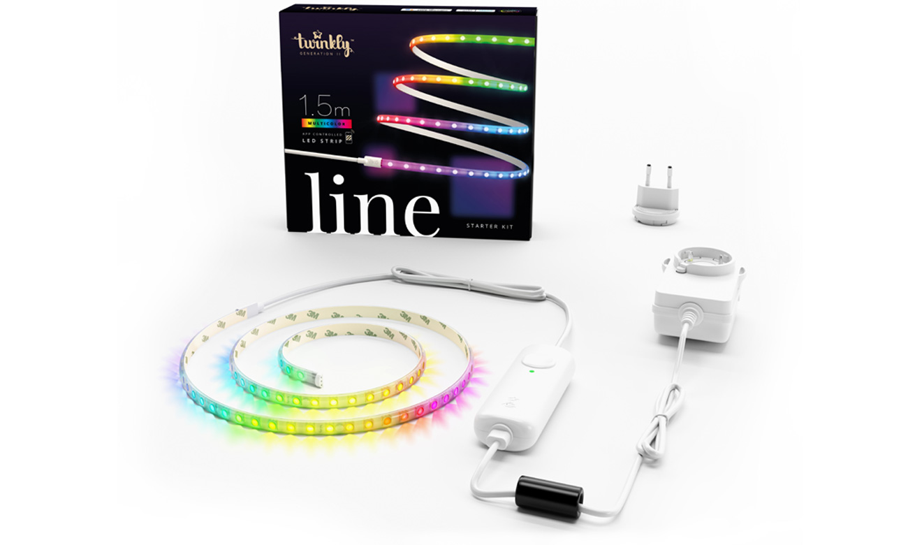 Twinkly Line Starter Kit 90 LED 1,5m Weiß - Gesamtansicht mit Verpackung