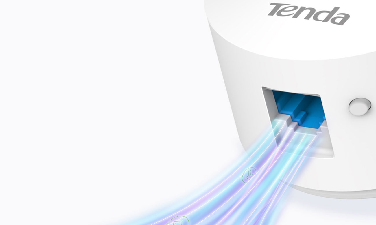 HomePlug-Adapter (PLC) Tenda PH6 PowerLine 1000Mb/s (2 Stück Steckdose)