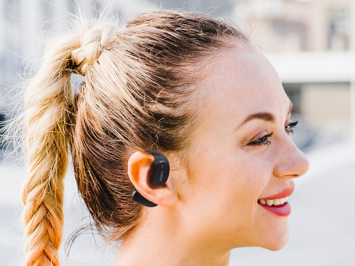 Drahtlose Kopfhörer Tozo OpenEgo Schwarz - Lifestyle-Grafik