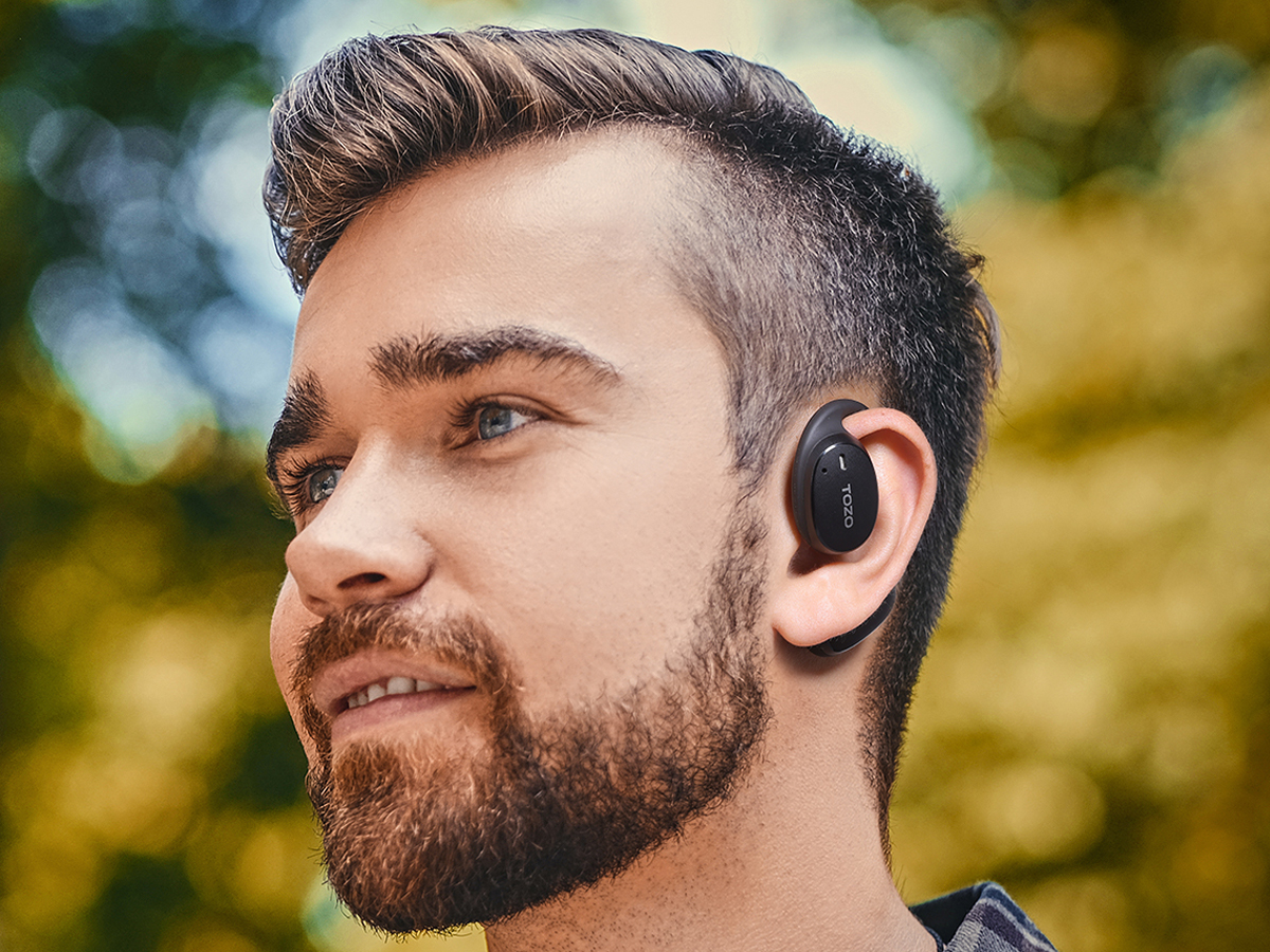 Drahtlose Kopfhörer Tozo OpenEgo Schwarz - Lifestyle-Grafik