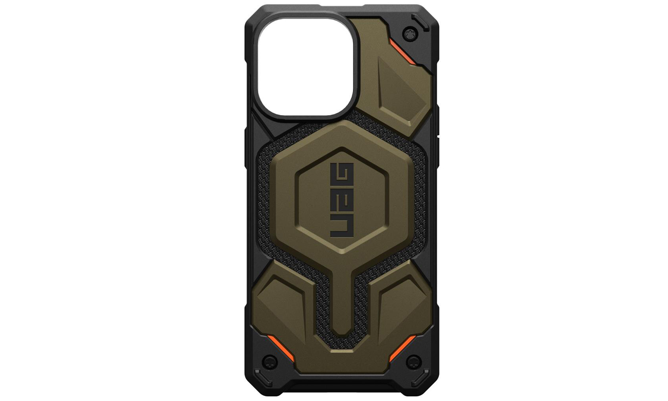 UAG Monarch Pro MagSafe Hülle für iPhone 15 Pro Max Kevlar Elemental Green