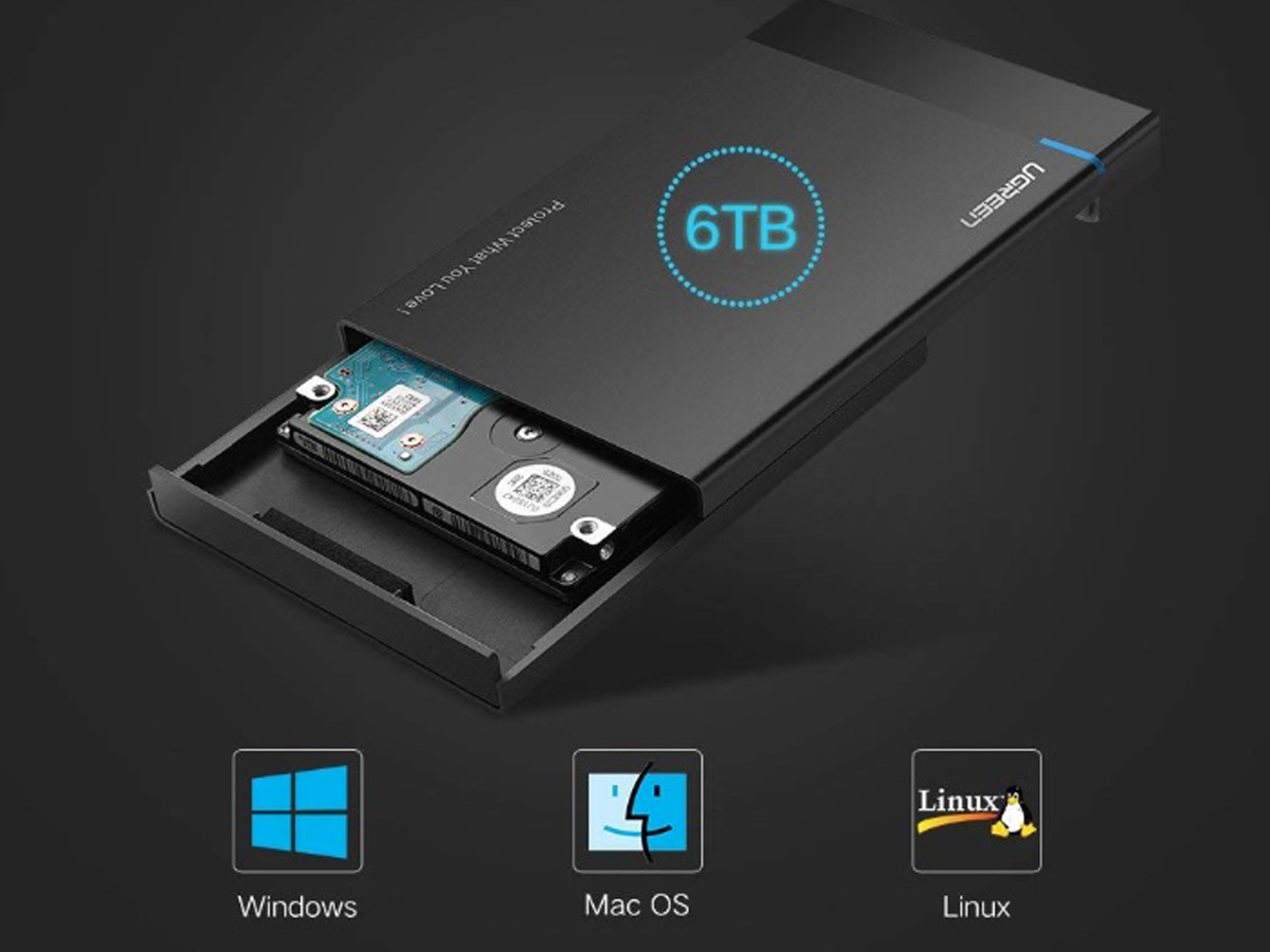 UGREEN US221 Externes Gehäuse für 2,5'' SATA HDD