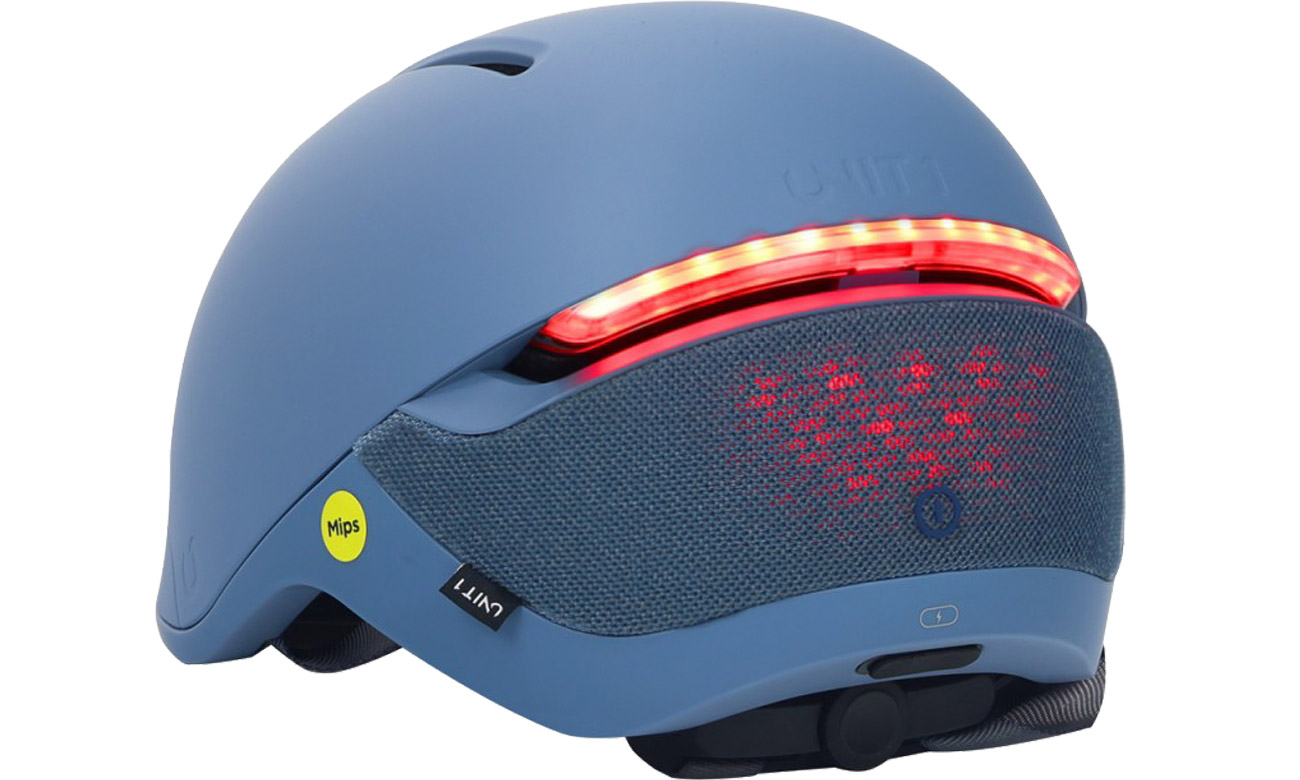 Intelligenter Helm Unit 1 Faro Maverick - Rückansicht im Winkel mit Beleuchtung