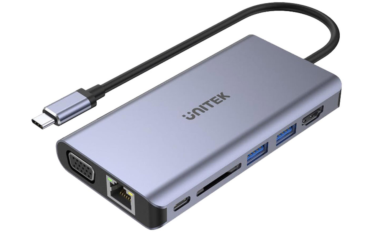 USB-C Port-Replikator 8-in-1 PD 100W Unitek D1019B