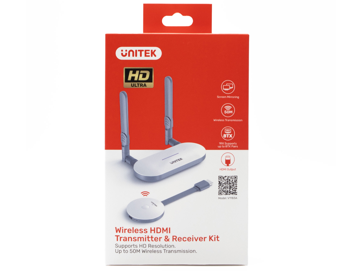 Unitek Drahtloser HDMI Sender und Empfänger, Reichweite bis zu 50m
