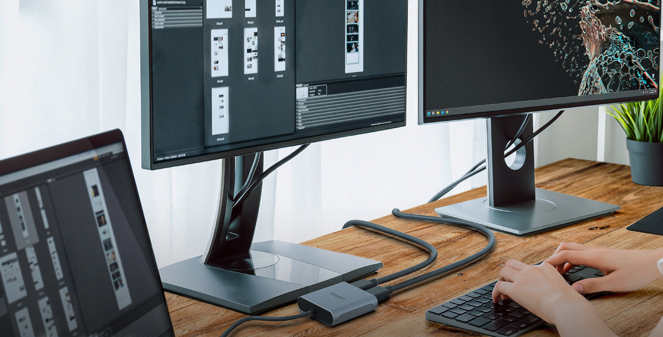 Adapter Unitek USB-C – 2x DP 1.4 8K/60Hz