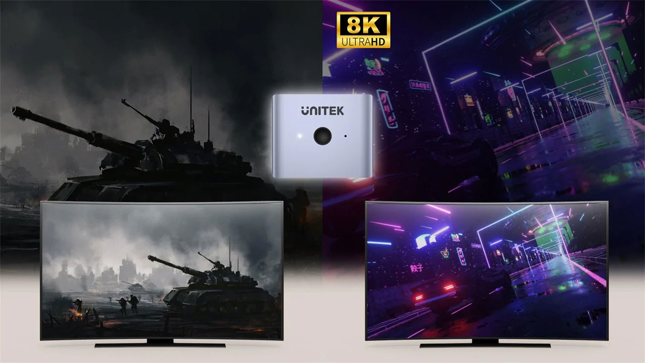 Unitek DP 1.4 8K 2-zu-1 bidirektionaler Umschalter