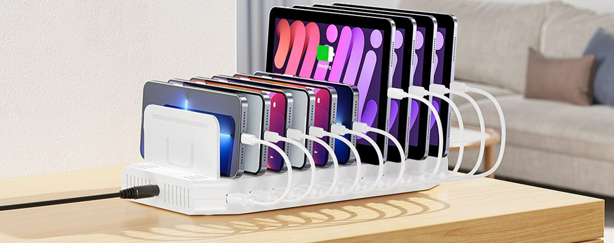 Ladestation Unitek 10xUSB 2.4A 60W