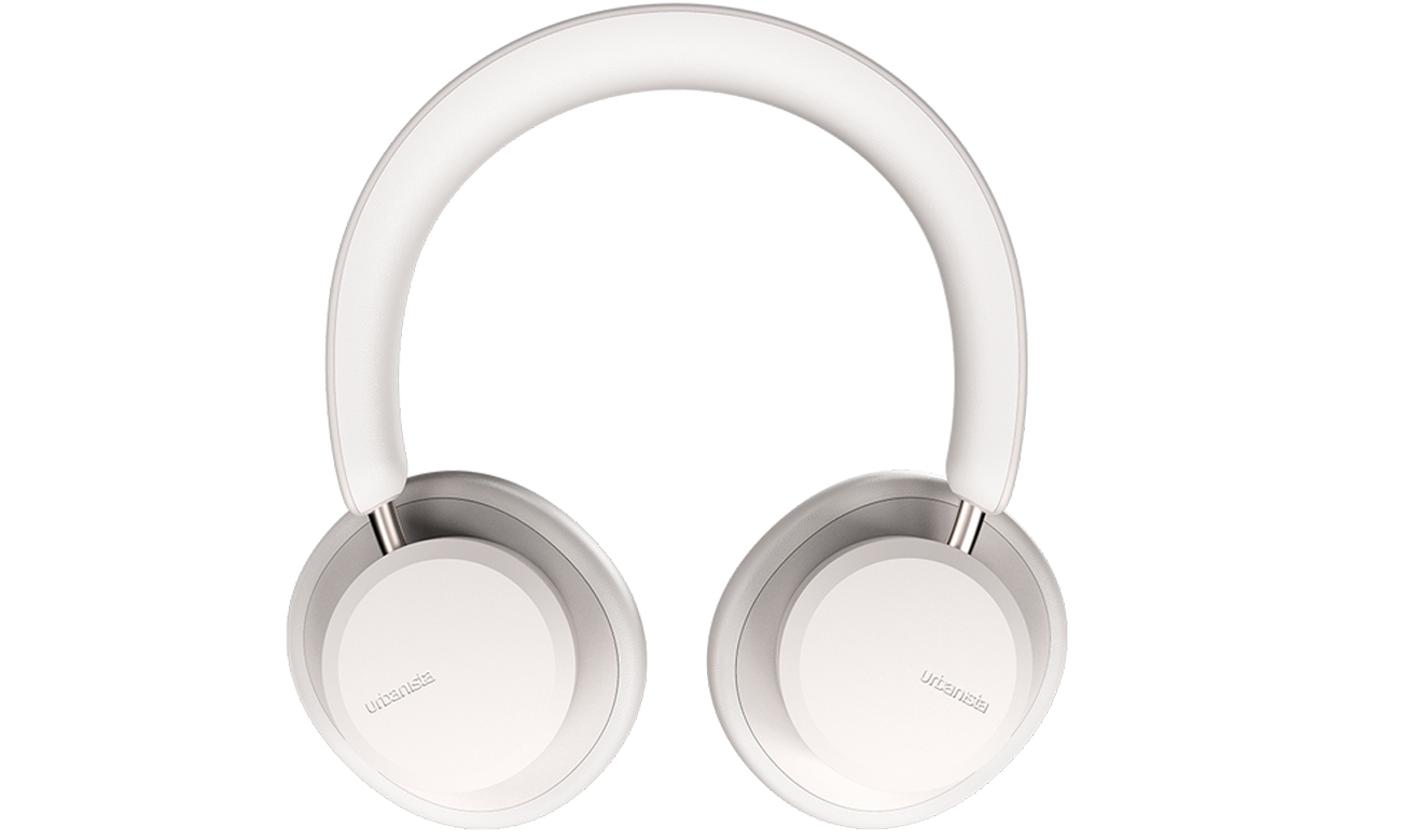 Drahtlose Kopfhörer Urbanista Miami Pearl White - Frontansicht mit flach aufgelegten Ohrmuscheln