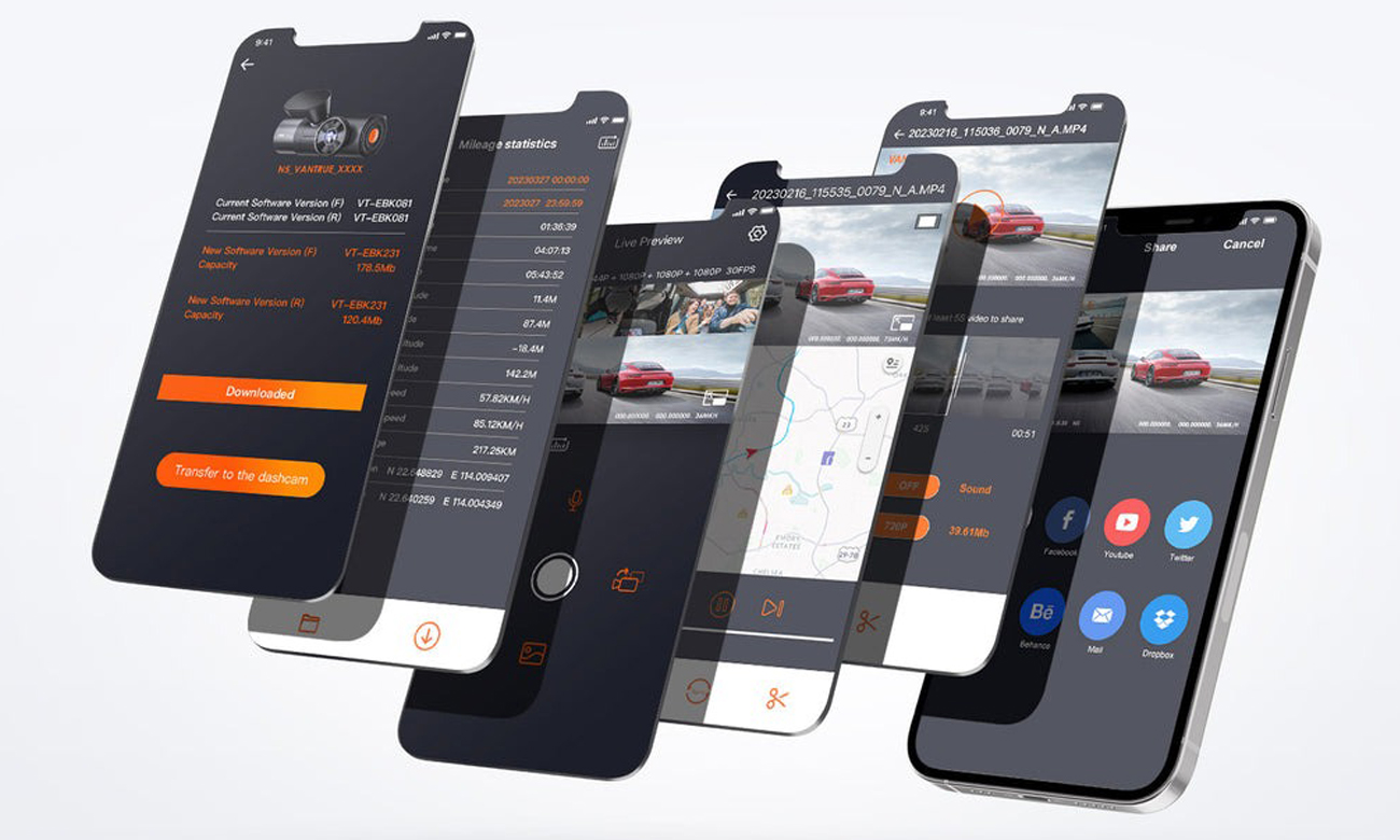 Vantrue Nexus 5 4CH Dashcam - 5-GHz-Wi-Fi-Modul und mobile App