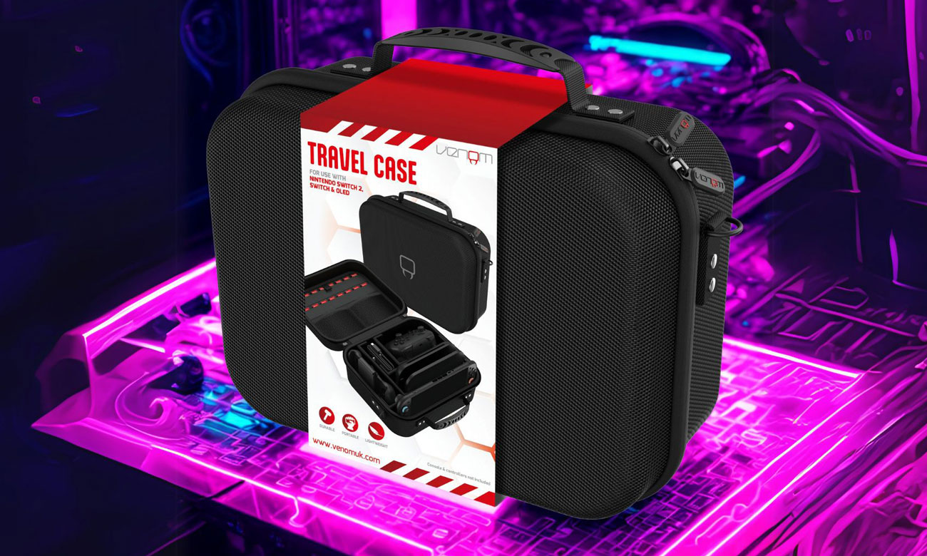 Reisetasche Venom VS4935 für Nintendo Switch 2 / Switch / OLED – Bild mit Hintergrund