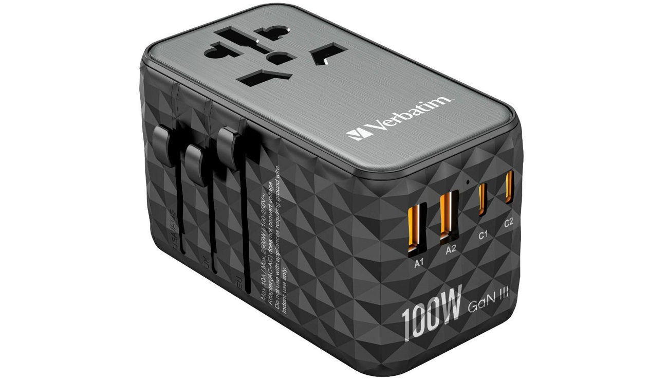 Universaler Reiseadapter Verbatim UTA-06 GaN III USB-C PD 100W QC