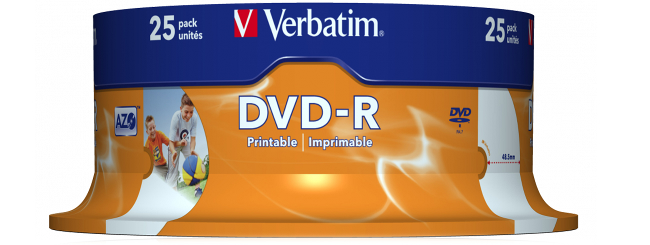 DVD-R Verbatim 4,7GB CAKE 25 Stück zum Bedrucken