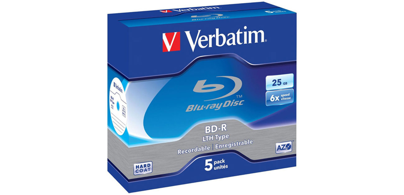 BD-R Verbatim 25GB 6x BluRay Box 5 Stück LTH HARD COAT 43753