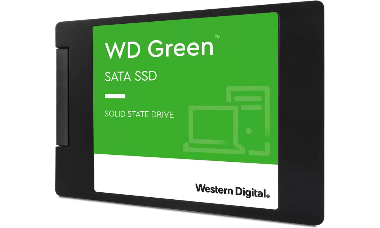 WD 240 GB 2,5'' SATA SSD Green Frontansicht im Winkel