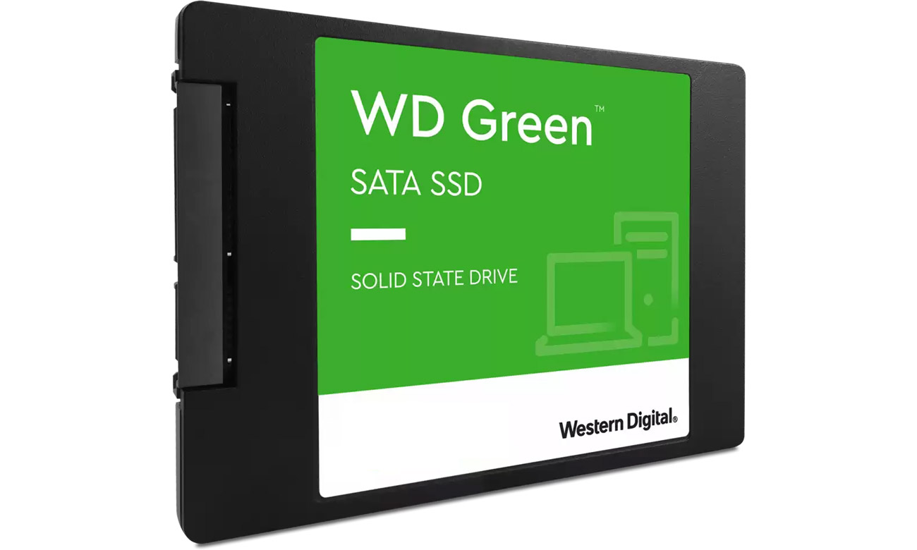 WD 240 GB 2,5'' SATA SSD Green Frontansicht im Winkel