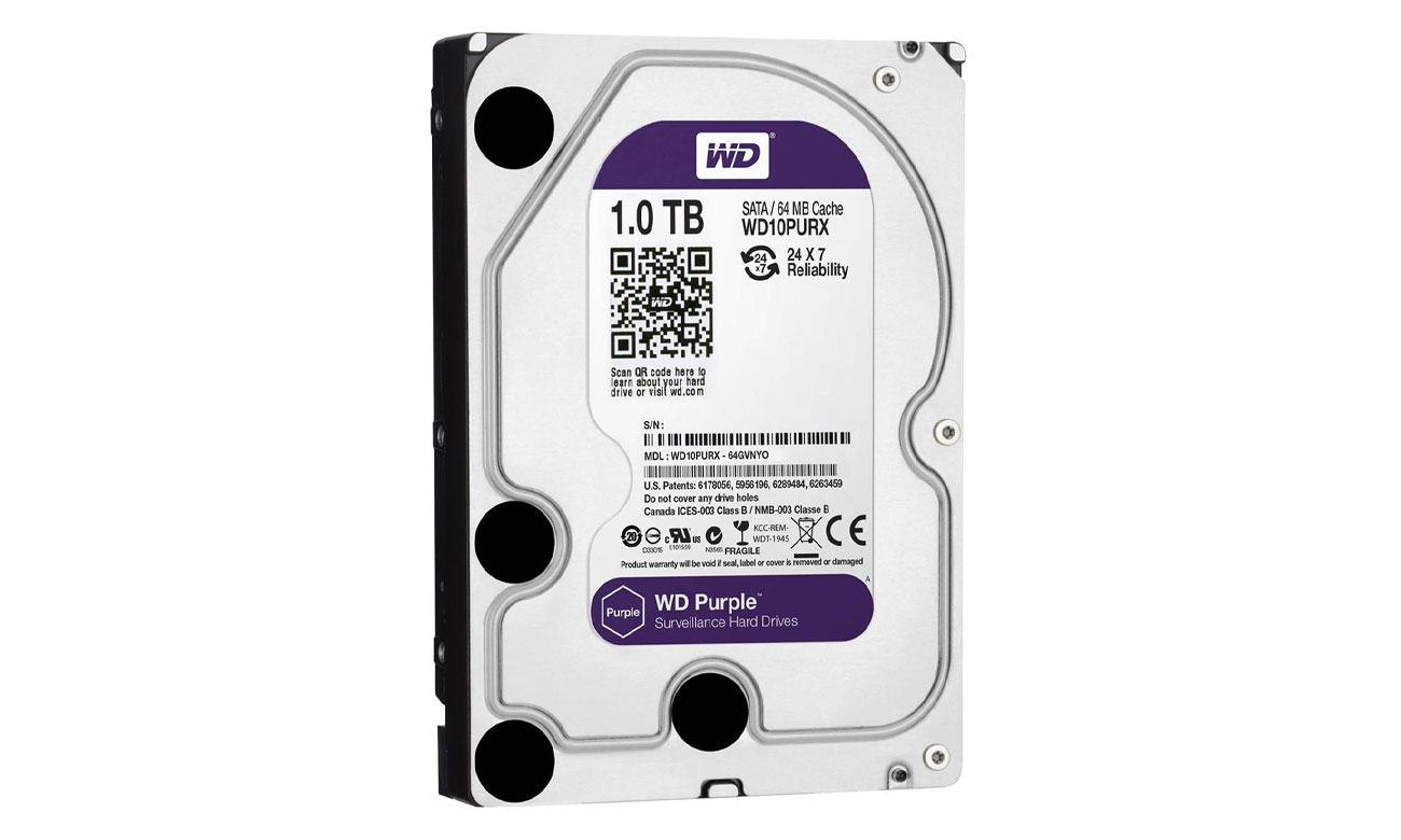 WD 1TB IntelliPower 64MB PURPLE idealne dyski do monitoringu pojemność 6tb
