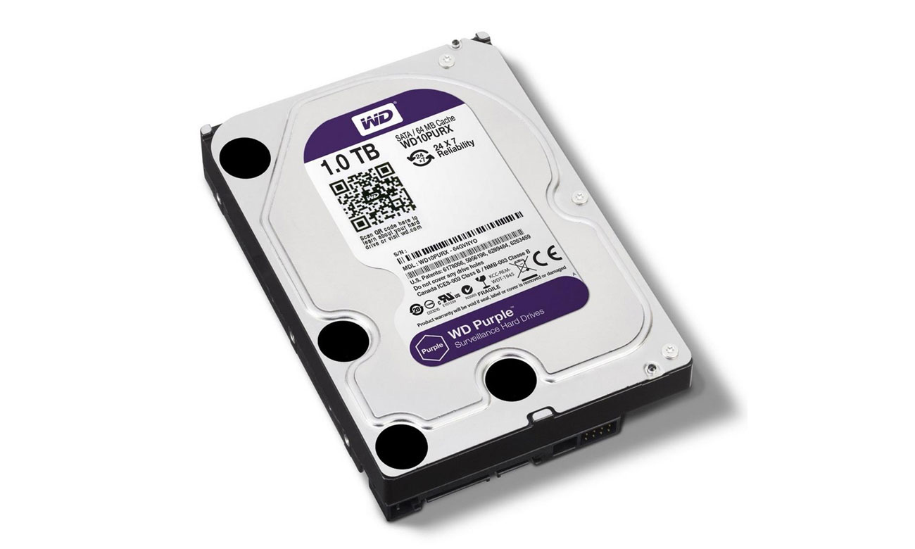 WD 1TB IntelliPower 64MB PURPLE obniżone zużycie energii technologia intelliseek