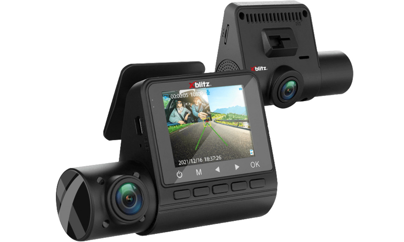 Wideorejestrator Xblitz Dual View - Widok od przodu i od tyłu pod kątem