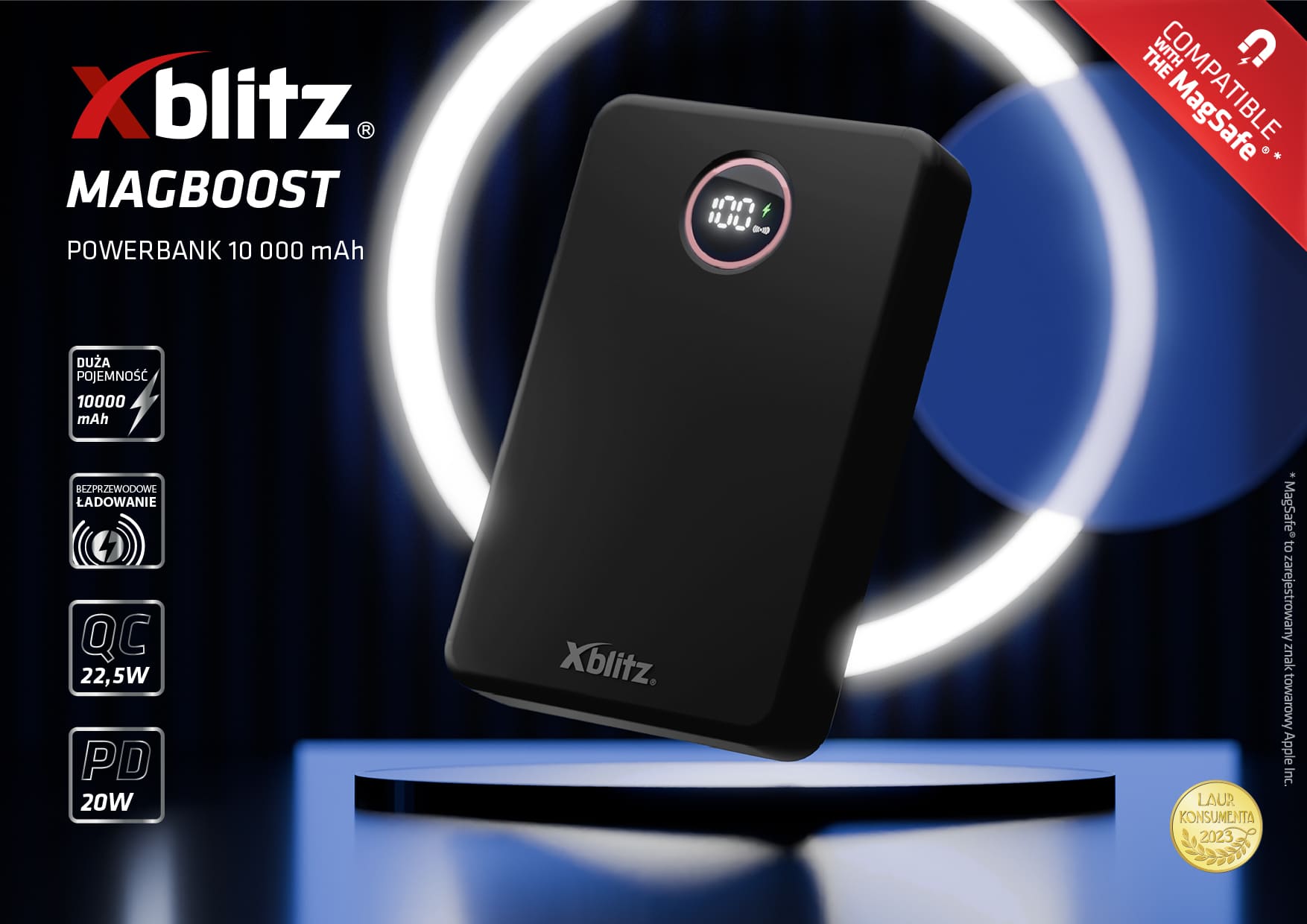 Xblitz Magboost - Kompakter Powerbank mit magnetischer Befestigung