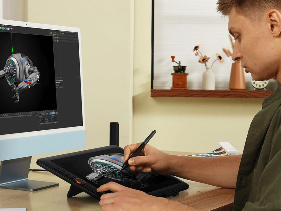 XP-Pen Artist 13.3 Pro V2 auf Schreibtisch